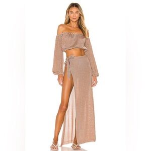 Lovers and Friends Nayelli Top & Wrap Skirt in Gold